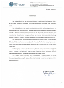 Referencje UKS Młode Lwy - PRO FUTURO